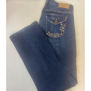 Lucky Brand Delair Classic Rider Jeans Women Size 8 Bootcut Embroidered Pockets